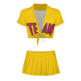Custom Gold Pink Cheerleading Uniform Set