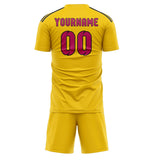 Custom Gold Pink Soccer Jersey