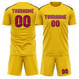 Custom Gold Pink Soccer Jersey