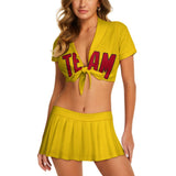 Custom Gold Red Cheerleading Uniform Set