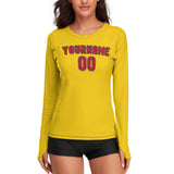 Custom Gold Red Women's Long-Sleeve Shirt