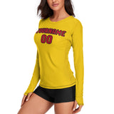 Custom Gold Red Women's Long-Sleeve Shirt