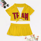 Custom Gold Red Cheerleading Uniform Set