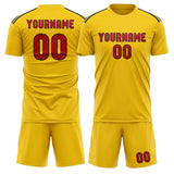 Custom Gold Red Soccer Jersey