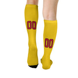 Custom Gold Red Knee-High Sock