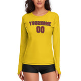 Custom Gold Crimson Red Women's Long-Sleeve Shirt