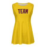 Custom Gold Crimson Red Cheerleader Dress