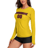 Custom Gold Crimson Red Women's Long-Sleeve Shirt
