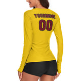 Custom Gold Crimson Red Women's Long-Sleeve Shirt