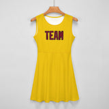 Custom Gold Crimson Red Cheerleader Dress
