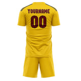 Custom Gold Crimson Red Soccer Jersey