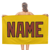 Custom Gold Coral Red Beach Towel