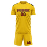 Custom Gold Coral Red Soccer Jersey