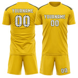 Custom Gold White Soccer Jersey