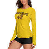Custom Gold Yellow Women's Long-Sleeve Shirt