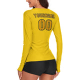 Custom Gold Yellow Women's Long-Sleeve Shirt