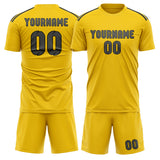 Custom Gold Dark Grey Soccer Jersey