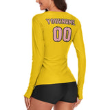 Custom Gold Light Pink Women's Long-Sleeve Shirt