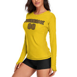 Custom Gold Khaki Women's Long-Sleeve Shirt
