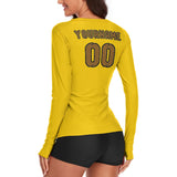Custom Gold Khaki Women's Long-Sleeve Shirt