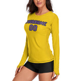 Custom Gold Light Purple Women's Long-Sleeve Shirt