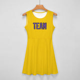 Custom Gold Light Purple Cheerleader Dress