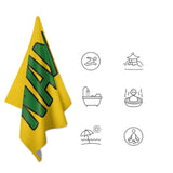 Custom Gold Emerald Green Beach Towel
