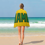 Custom Gold Emerald Green Beach Towel