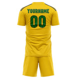 Custom Gold Emerald Green Soccer Jersey
