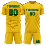Custom Gold Emerald Green Soccer Jersey
