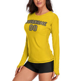 Custom Gold Light Khaki Women's Long-Sleeve Shirt