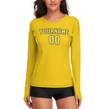 Custom Gold Light Yellow Women's Long-Sleeve Shirt