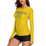 Custom Gold Light Yellow Women's Long-Sleeve Shirt