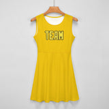 Custom Gold Light Yellow Cheerleader Dress