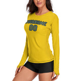 Custom Gold Blue Green Women's Long-Sleeve Shirt