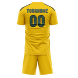 Custom Gold Blue Green Soccer Jersey
