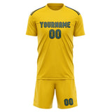 Custom Gold Blue Green Soccer Jersey