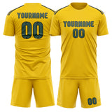 Custom Gold Blue Green Soccer Jersey