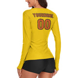 Custom Gold Orange Women's Long-Sleeve Shirt