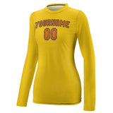 Custom Gold Orange Women's Long-Sleeve Shirt