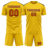 Custom Gold Orange Soccer Jersey