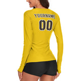 Custom Gold Brown Women's Long-Sleeve Shirt