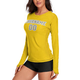 Custom Gold Gray Women's Long-Sleeve Shirt