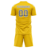 Custom Gold Gray Soccer Jersey