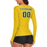 Custom Gold Green Women's Long-Sleeve Shirt