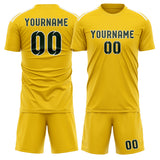 Custom Gold Dark Green Soccer Jersey