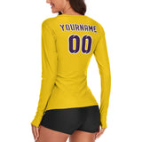 Custom Gold Purple Women's Long-Sleeve Shirt