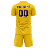 Custom Gold Purple Soccer Jersey