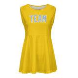 Custom Gold Light Blue Cheerleader Dress