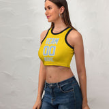 Custom Gold Light Blue Sleeveless Tank Top
